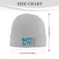 thumbnail image 3 of ZICANCN Blue Geometric Abstract Floral Knit Beanie Hat, Winter Cap Soft Warm Classic Hats for Men Women, Gray, 3 of 8