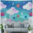 thumbnail image 4 of Tapestry Hand Drawing Pattern Cloudsstarsmoons Summer Raindrops Children with Abstract Moon Design Textures Tapestry Wall Hanging Blanket Wall Bedroom Decor ,Multiple specifications, 4 of 6