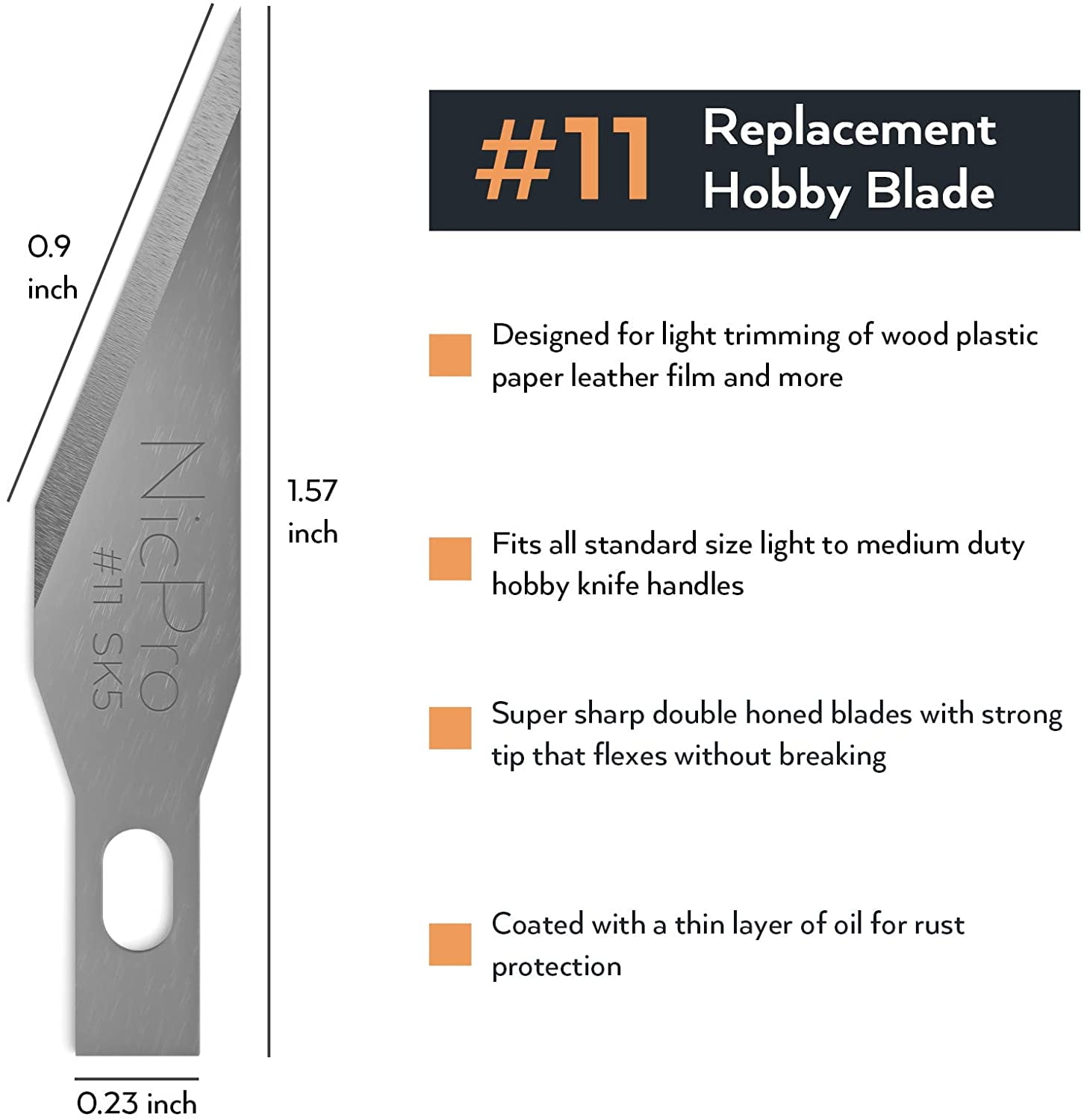 Nicpro 120 Pcs Hobby Blades Set SK-5, Utility Excel #11 Art Blades