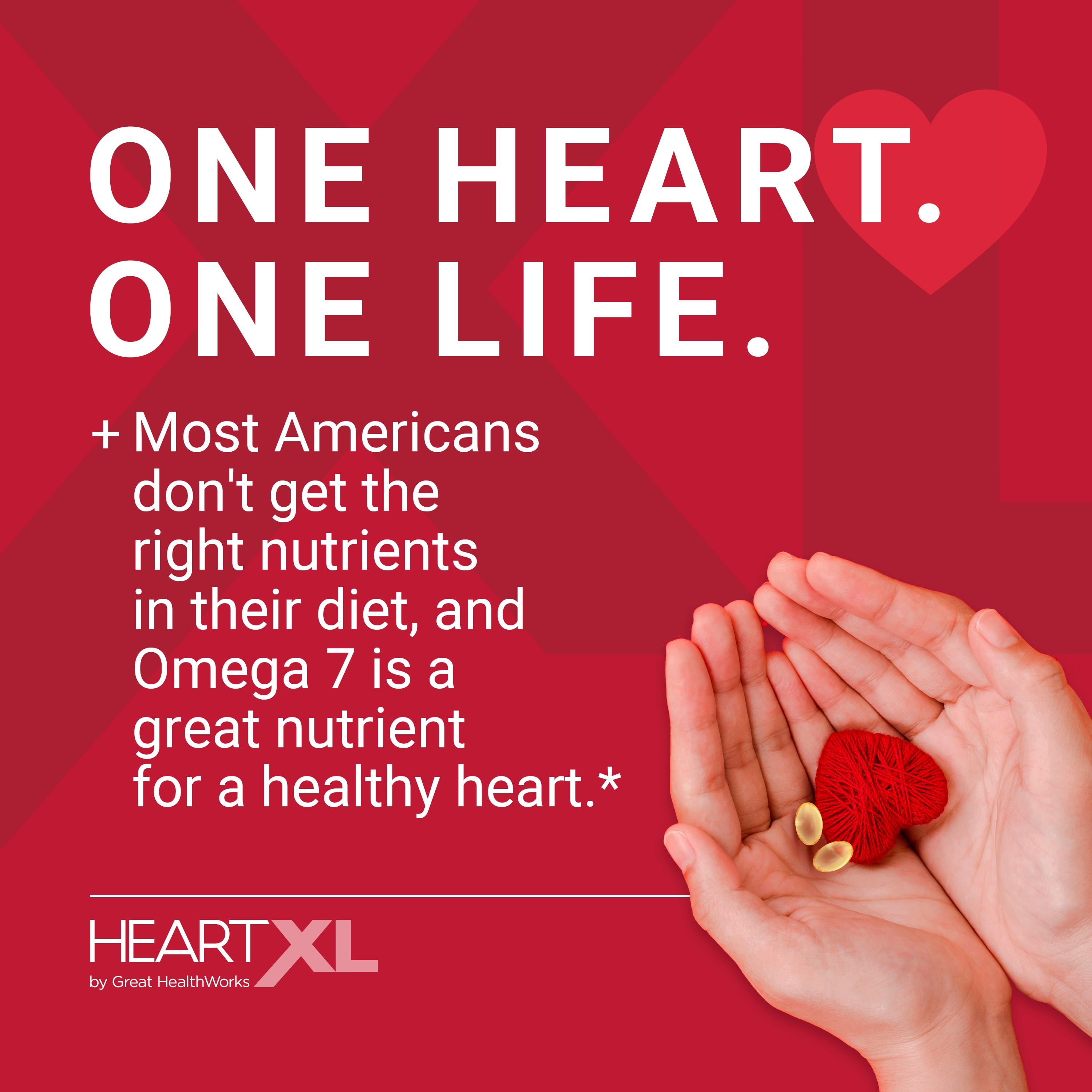 HeartXL Omega-7 Blend, Cardiovascular Health Support, Promotes Healthy Metabolism, Gluten-Free Heart Health Supplement, 30 Soft Gels