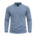 thumbnail image 4 of VgaVtl Fall Winter Mens Long Sleeve Tshirt Cotton Button Henley with Pocket Casual Loose Plain Clothes for Men Vintage, 4 of 8