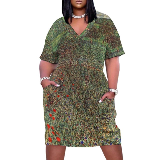 Woodland scene - Gustav Klimt Loose Pocket Dress luxury evening dresses 2025 women dresses Woman fashion loose summer dress