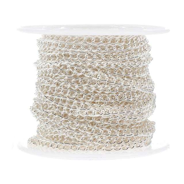 Shisuyan Bracelet Making Chains Iron Electroplated Silver 1 Roll 360in