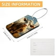 thumbnail image 5 of Cartoon Cow Square PU Leather 2 Pack Travel Tag - Bag Tag - Suitcase Tag with Privacy Cover and Stainless Steel Ring - Suitable for Travel, Backpack, and Handbag, 5 of 7