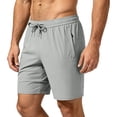 thumbnail image 2 of Aimik Men's Athletic Drawstring Shorts Side Zipper Pockets Stretch Fabric Summer Sports Shorts for Gym Workout, 2 of 6