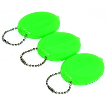 Neon Green Oval Squeeze Coin Holder 3 units | Holds Change & small items | Multi-Purpose | Made in USA