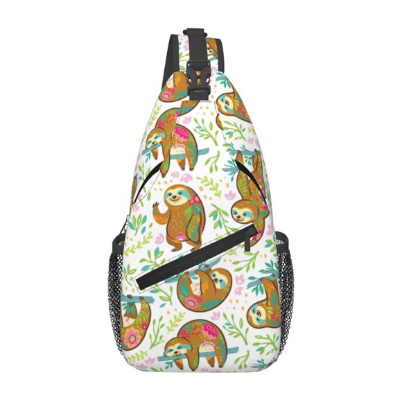 FHSUISN Sac à Dos Paresseux Mignon Sac de Poitrine Sac à Bandoulière Sac de Gym Cyclisme Voyage Randonnée pour Hommes Femmes