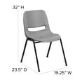thumbnail image 6 of Flash Furniture HERCULES Series 880 lb. Capacity Gray Ergonomic Shell Stack Chair with Black Frame, 6 of 12