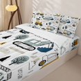 thumbnail image 3 of Erosebridal Cartoon Construction Truck Zipper Twin Comforter Sets with Fitted Sheet and 2 Pillowcases,Pine Tree Zipper Bedding Set For Boys,4pcs, 3 of 7