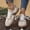 Khaki, variant on Women Shoes Casual Flat Heels Tennis Shoes Retro Lace Up Sneakers Round Toe Anti Slip Low Tops Sneakers for Women (Beige 5.5)