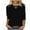 Black, variant on Plus Size Womens Tops Crisscross V Neck 3/4 Sleeve T Shirts Comfy Polyester Cotton Plain Tshirts Summer Loose Fit (XL, White)