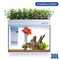 thumbnail image 1 of Graflsoa Desgeo Aquarium Modulaire avec Pot de Fleurs Amphibie, 220V, Capacité 30L, Contrôle par Application Intelligente, Filtration à 4 Couches, Éclairage RGB, Surveillance de l'Eau en Temps Réel, 1 of 6