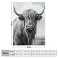 thumbnail image 4 of JEUXUS  Highland Cow Blanket, Portrait of Scotland Scottish Highland Horns Bull Cattle Throw Blanket, Highland Cow Gifts for Woman Men Girls, Cow Plush Blankets, White Grey,, 4 of 6