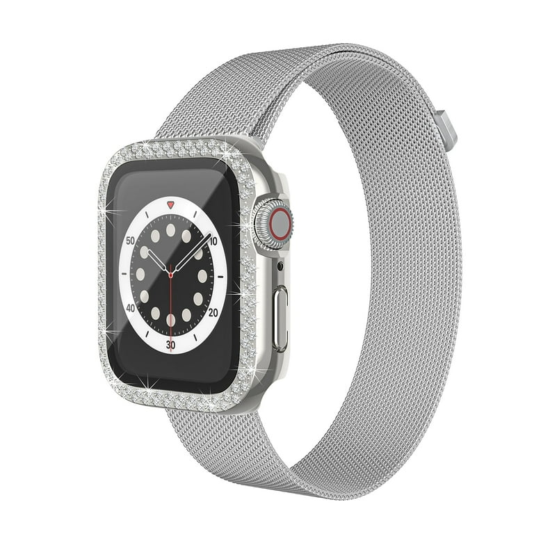Worryfree Gadgets Bling Bumper Case with Screen Protector for Apple Watch Silver 44mm SD18 SLV44 Walmart