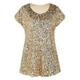 thumbnail image 3 of PrettyGuide Women's Sequin Top Shimmer Glitter Loose Bat Sleeve Party Tunic Tops, X-Large, 3 of 7