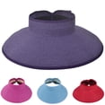 thumbnail image 2 of Foldable Straw Sun Visors for Women, Sun Protecetion Wide Brim Sun Hats Adjustable Roll Up Beach Hat, 2 of 8
