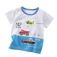 thumbnail image 2 of NAISIBABY Boys Graphic T-Shirt, Short Sleeve Breathable Cotton Casual Pullover Tee Sky Blue 3-4T, 2 of 3