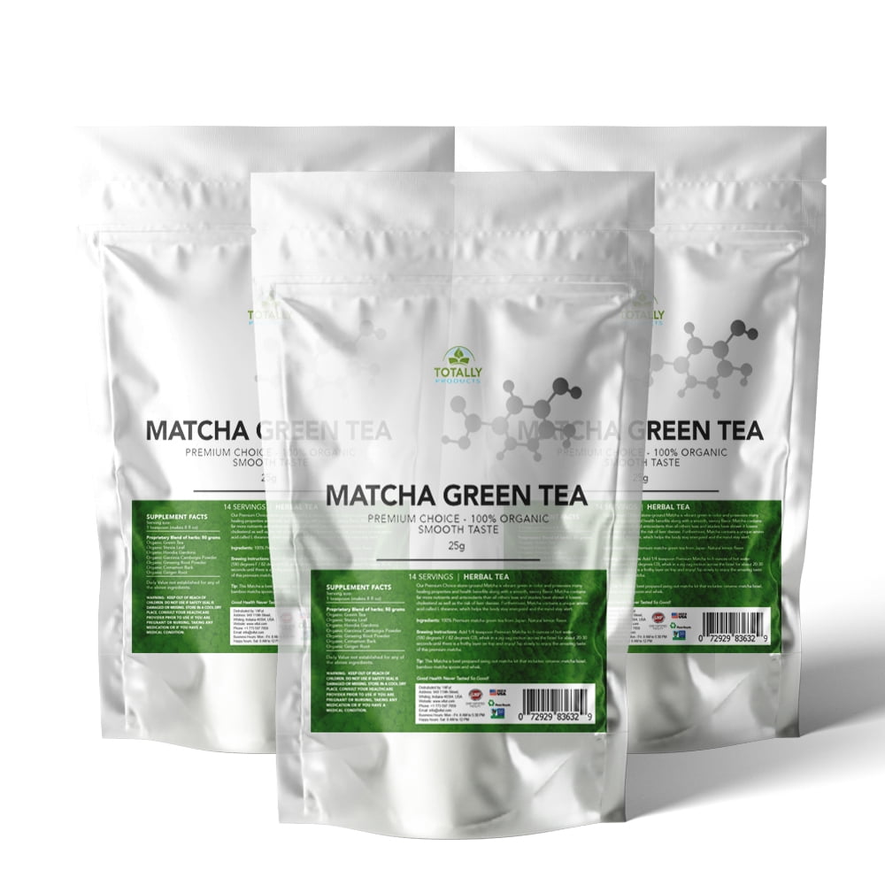 Totally Products Organic Tasty Matcha Japanese Green Tea Powder (3 packs)