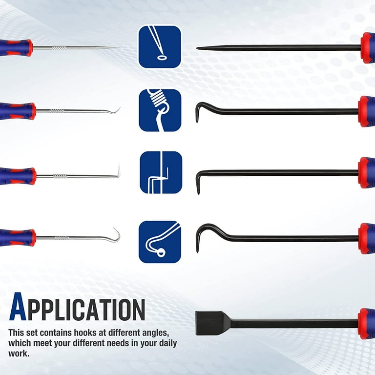 WORKPRO 9Pcs Multi-Purpose Precision Pick & Hook Set with Scraper