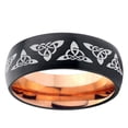 thumbnail image 2 of Celtic Knot 8MM Dome Black And Rose Gold Tungsten Wedding Ring, 2 of 2