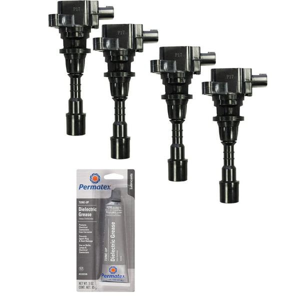 Set of 4 Ignition Coils and Permatex 22058 Dielectric TuneUp Grease