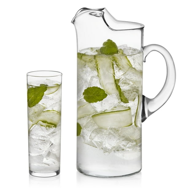 Better Homes & Gardens 7 Piece Clear Glass Pitcher and Drinkware
