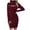 Wine, variant on FAVIPT Women's 2023 Rib Knit Pullover Sweater Dress 2 Piece Cut Out Long Sleeve Slim Fit Bodycon Dresses,Turtleneck Pencil Dresses for Women Cutout Mini Cocktail Dress