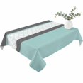 thumbnail image 2 of Turquoise Morocco Table Cloth Waterproof Tablecloths, Geometric Grey Stripes Modern Tablecloth Dining Table Cover for Kitchen Party Tabletop Outdoor, Rectangle Tablecloth 60x84 Inch, 2 of 9