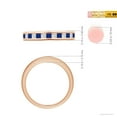thumbnail image 6 of Angara Natural 0.39 Ct. Blue Sapphire with Diamond Non Eternity Wedding Band in 14K Rose Gold for Women (Ring Size: 3), 6 of 11