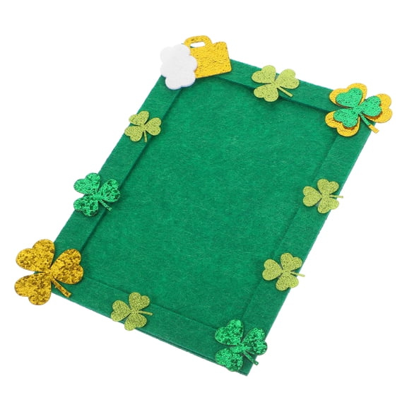 FRCOLOR 1 Set Green Leaf DIY Photo Frame for St Patricks Day Non Woven Fabric Irish Festival Decoration for Party Favors Classroom Crafts and Holiday Decor