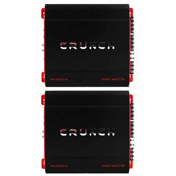 Crunch 4 Channel 1000 Watt Amp A/B Class Car Stereo Amplifier (2 Pack)