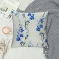 thumbnail image 2 of Fenyluxe Blue Flower White Background Fine Foliage Pillow Cases with Zipper Closure 1PC - Home Decor for Living Room Bedroom Bed Cushion Outdoor 22x22in, 2 of 5