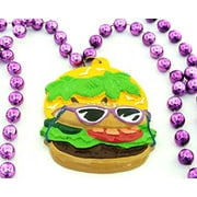 Cheeseburger Bourbon Street Mardi Gras Beads New Orleans Bayou Lousianna Cajun Creole Party