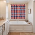 thumbnail image 3 of Orange Blue Kitchen Curtains 63 Inch Length, British Style Buffalo Plaid Lattice Grommet Top Bedroom Living Room Curtains, Light Filtering Cafe Curtain Drapes 2 Panels Set 84''x63'', 3 of 9