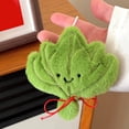 thumbnail image 4 of Llavero colgante de muñeca Yuzu Leaf - Muñeca de peluche con tema de hoja de pomelo con amuleto, figura de tela suave con peluche, accesorio de llave metálica, decoración de regalo de moda, 4 of 6