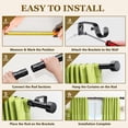 thumbnail image 5 of Heavy Duty Adjustable Curtain Rods for Windows, 1-Inch Diameter Matte Black Curtain Rod, 32-96 Inches, 5 of 8