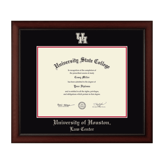 Framerly - UH Law Diploma Frame with Black and Red Mat