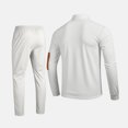 thumbnail image 5 of Men's Stand Collar Leather Breasted Pocket Long Sleeve Top Casual Sports Drawstring Pants Set, 5 of 5