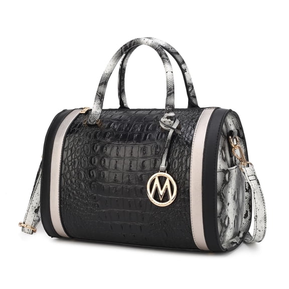 Eleanor Faux Crocodile-Embossed Vegan Leather Womens Satchel by Mia K