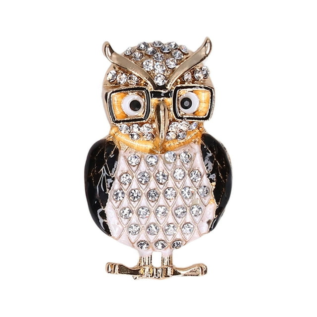 Broche de Búho Gafas de Diamantes de Imitación aleación Personalidad Regalo de Goteo de Aceite Gafas de Animales Joyería Broche de Búho de Anteojos ANGGREK Otros