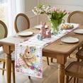 thumbnail image 4 of Easter Rabbits Table Runner 72 Inches Long for Kitchen Dining, Cute Bunny Faisy Leaf Eggs Spring Colorful Plaid Dresser Scarf Farmhouse, Dining Table Decorations for Wedding/Parties, 13 x 72 In, 4 of 8