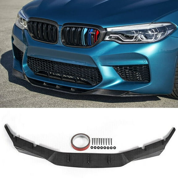 NINTE Front Bumper Lip for 2018-2020 BMW M5 F90 Spoiler Splitter Carbon Fiber Look