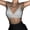 Black Crew Neck, variant on Wangsaura Women Rhinestone Mesh Tank Top, Sleeveless Crew Neck/V-neck Shiny Tops