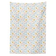 thumbnail image 3 of Ambesonne Pastel Tablecloth Rectangular Table Cover, Bunnies Flowers, 52"x70", Pale Blue Marigold Coral, 3 of 4