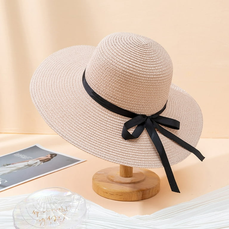  Women's Wide Brim Straw Sun Hat with Lanyard/Women & Mens Straw  Panama Sun Hat : Sports & Outdoors