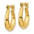 thumbnail image 2 of Real 14kt Yellow Gold Polished Oval Hollow Hoop Earrings; for Adults and Teens; for Women and Men, 2 of 3