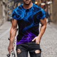 thumbnail image 1 of Qertyioot Hommes Été Col Rond Imprimé Casual Manches Courtes Col Rond Top/chemise, 1 of 5