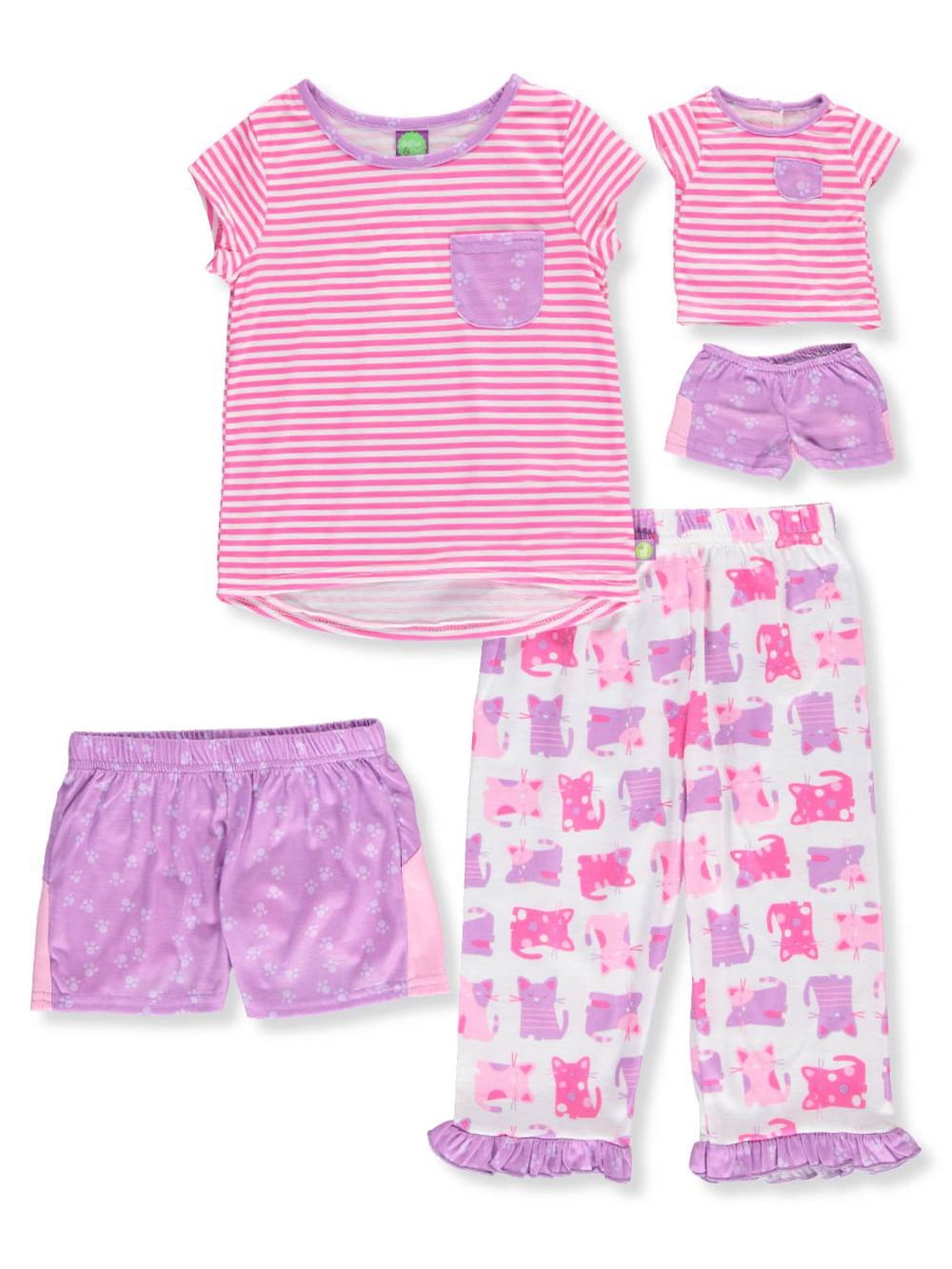 Big Girls' 3Piece Pajamas with Doll Outfit (Sizes 7 16)