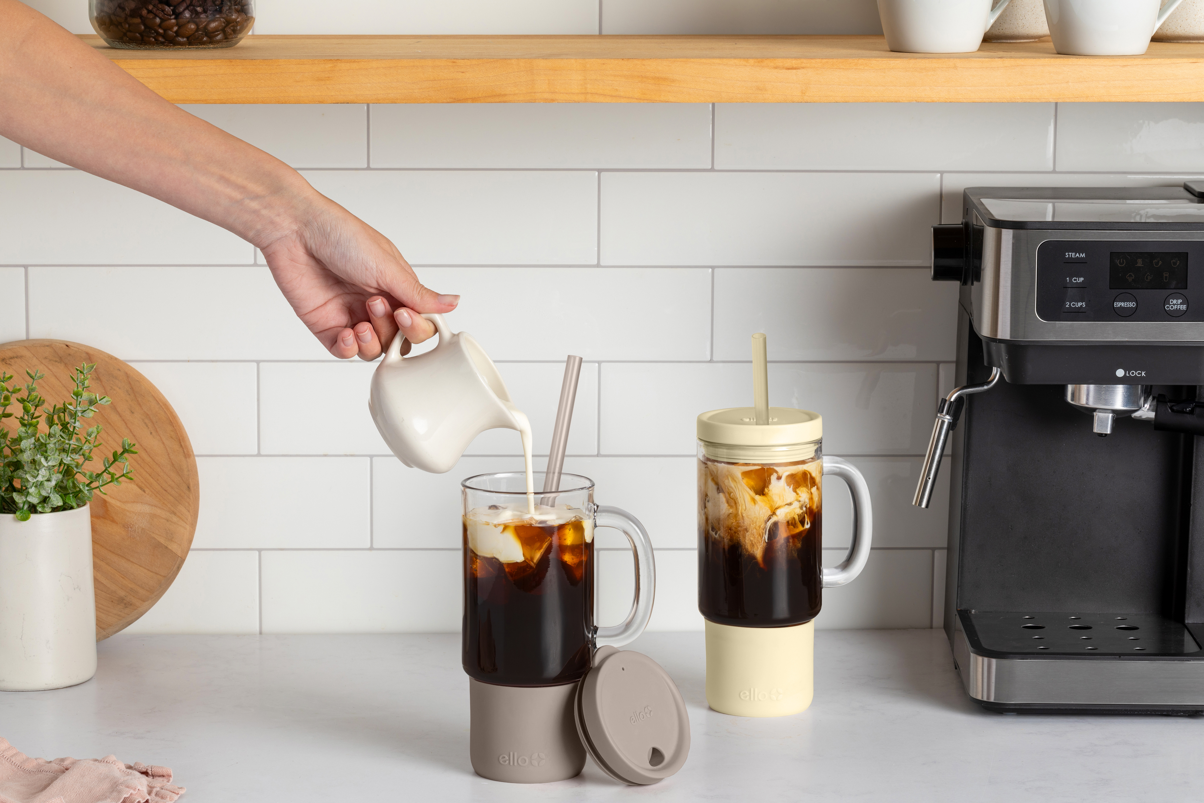 Ello Nova 18oz Glass Tumbler with Straw photo 2