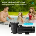 thumbnail image 2 of BENTISM Swimming Pool Pump, 2HP 115V, 1500W Single Speed Pumps for Above Ground Pool w/ Strainer Basket, 5400GPH Max. Flow, Certification of ETL, 2 of 9